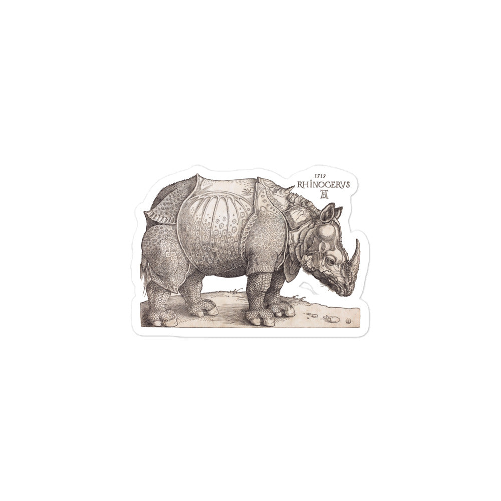 Albrecht Dürer's The Rhinoceros Woodcut Illustration 1515 Kiss-cut Sticker
